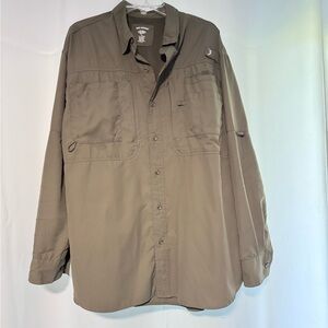 Reel Legends Men's Lightweight Button-Front Shirt Jacket - Olive Green